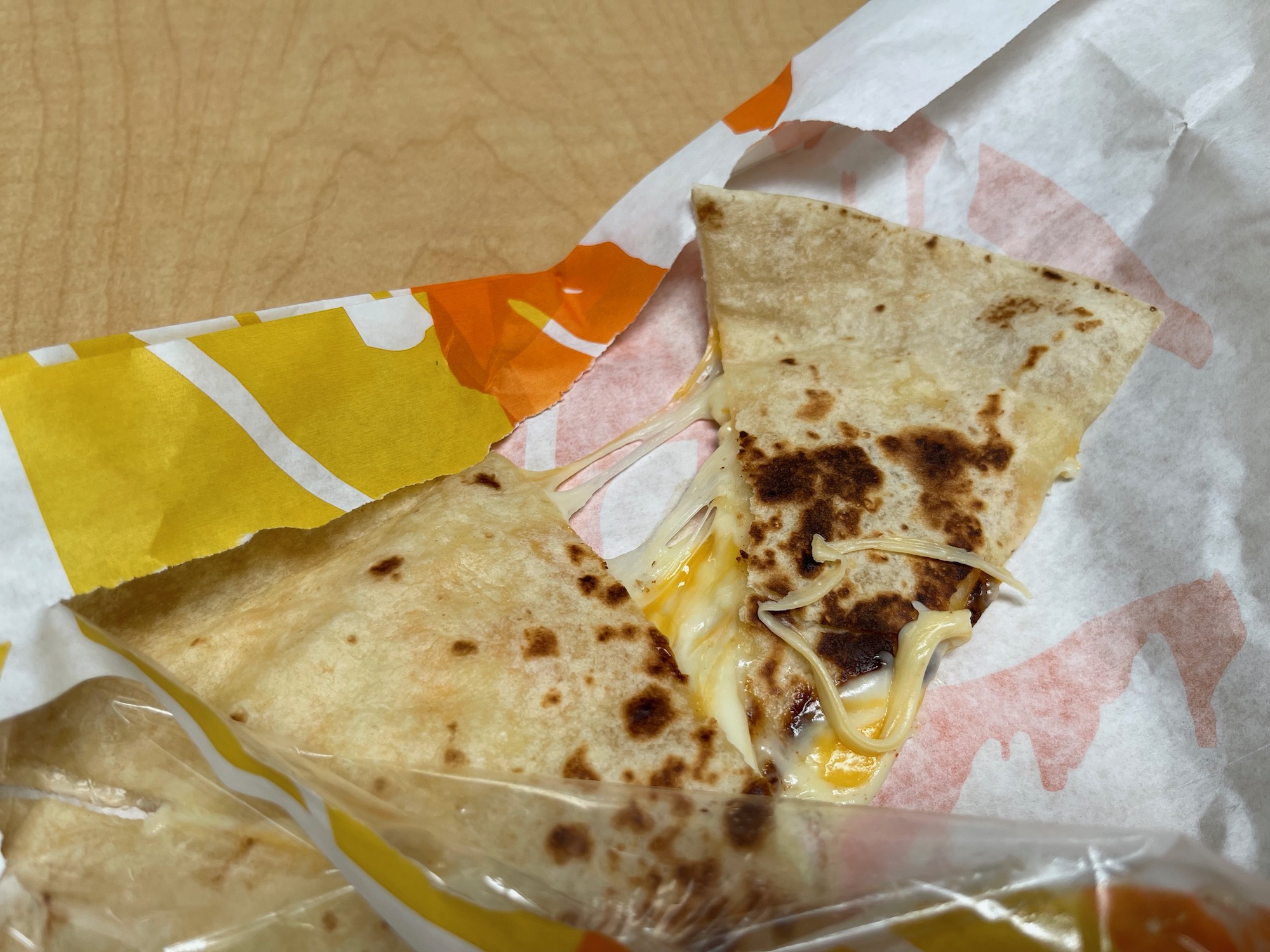 a quesadilla in a wrapper