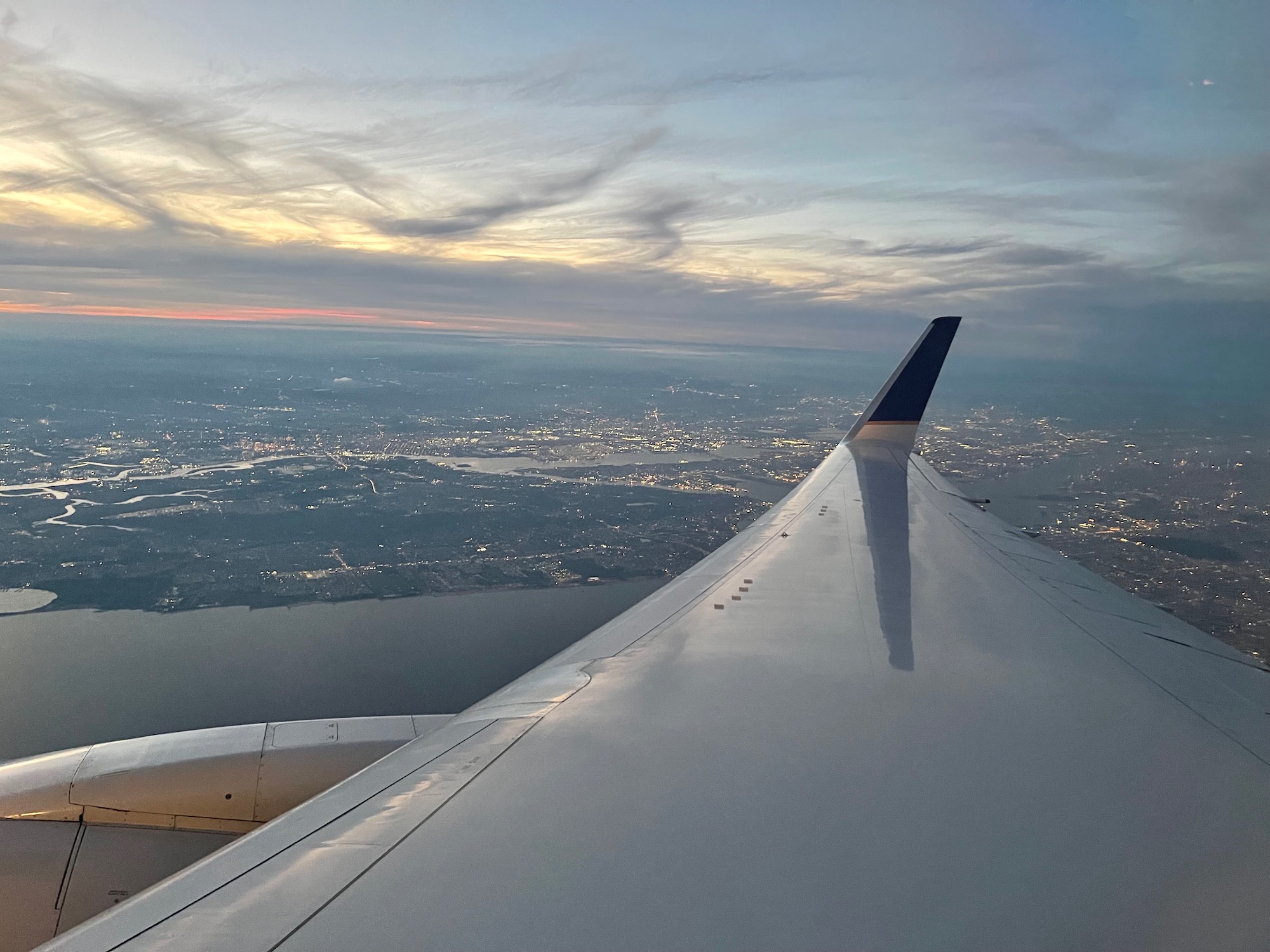 an airplane wing in the sky