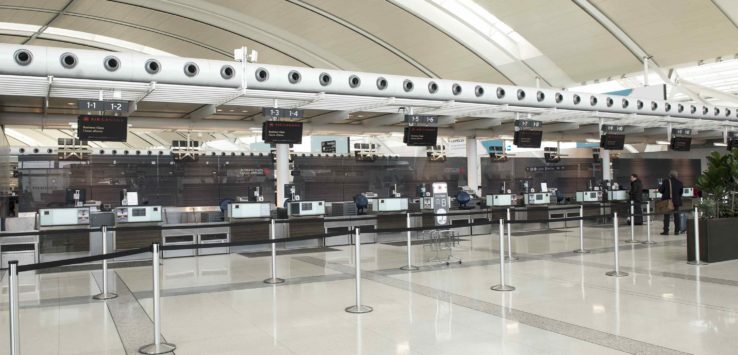 a row of telephone booths in a terminal