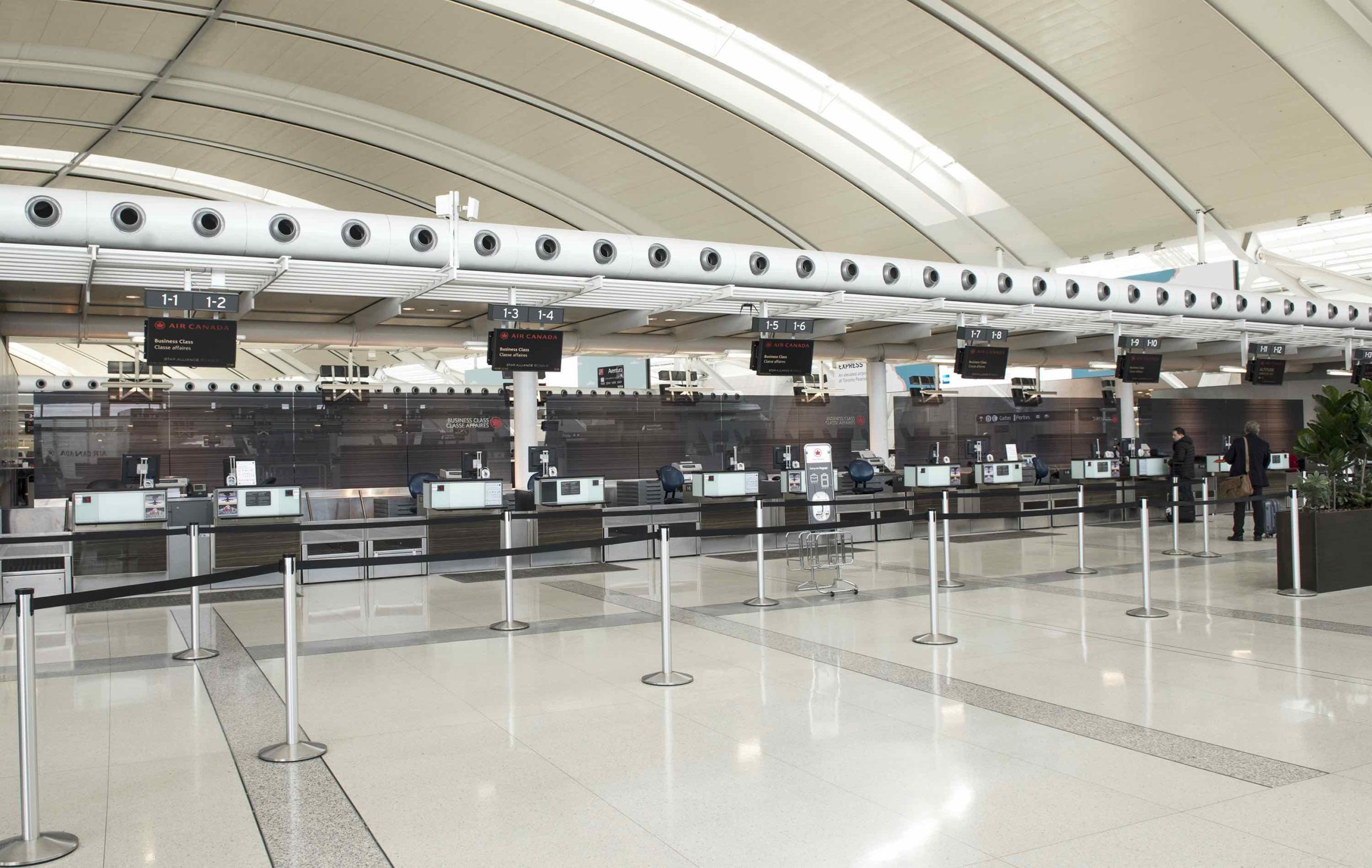 a row of telephone booths in a terminal