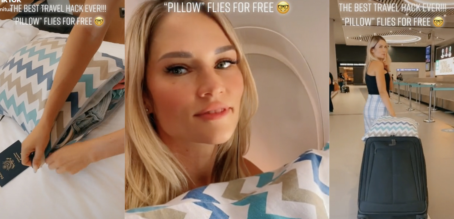 Inflatable pillow 'travel hack' called 'embarrassing