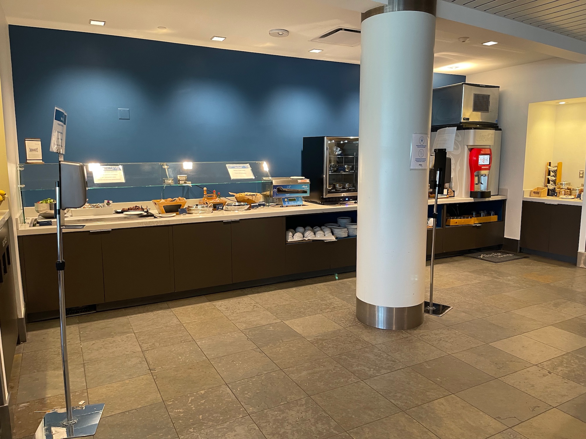 a food counter in a restaurant