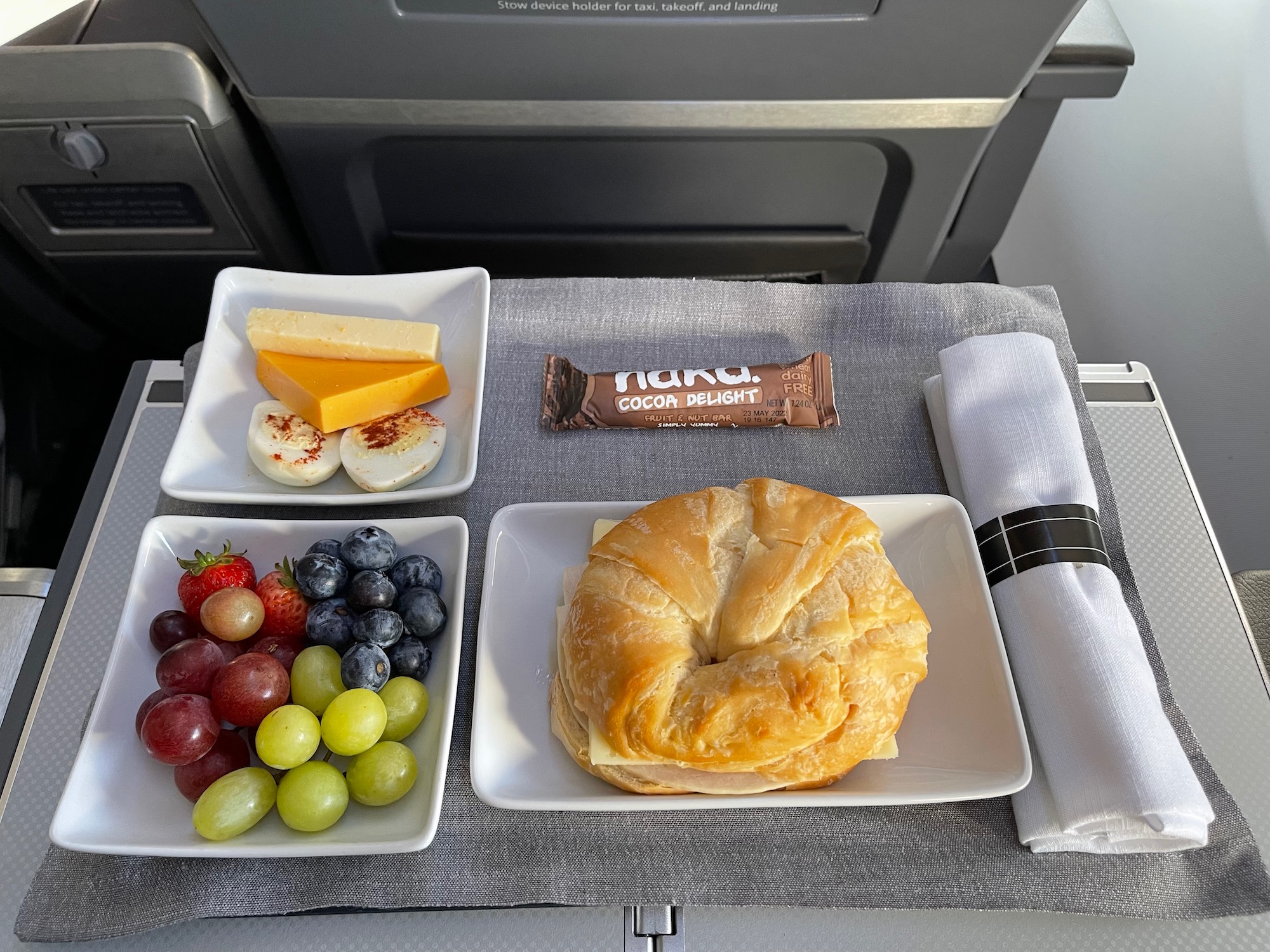 a plate of food on a tray