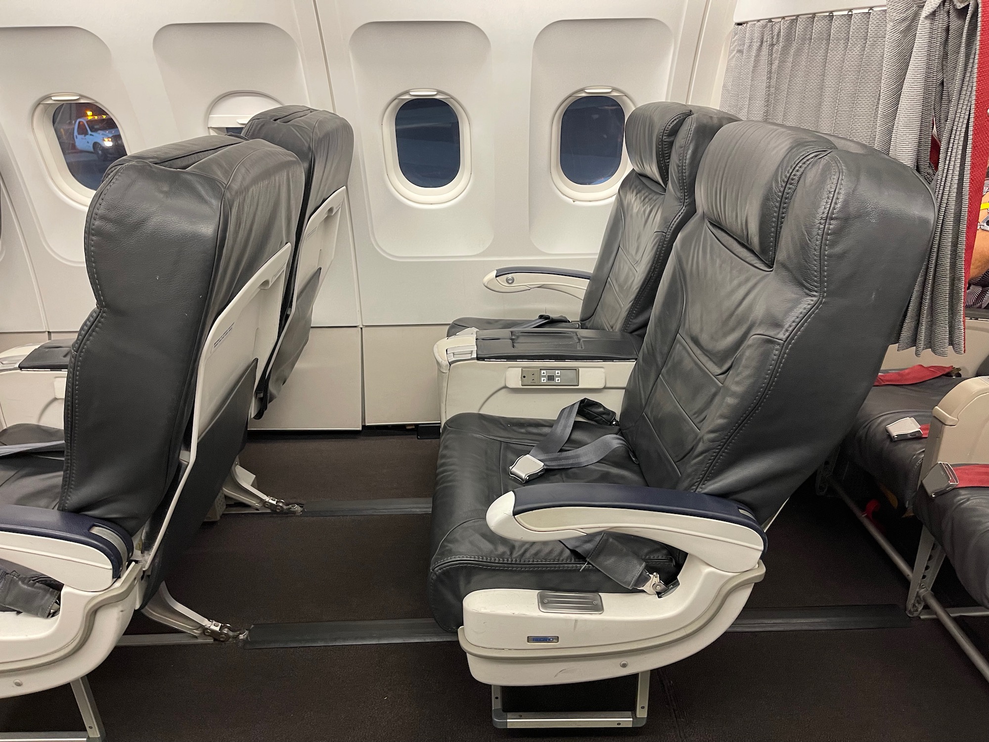 a row of seats in an airplane