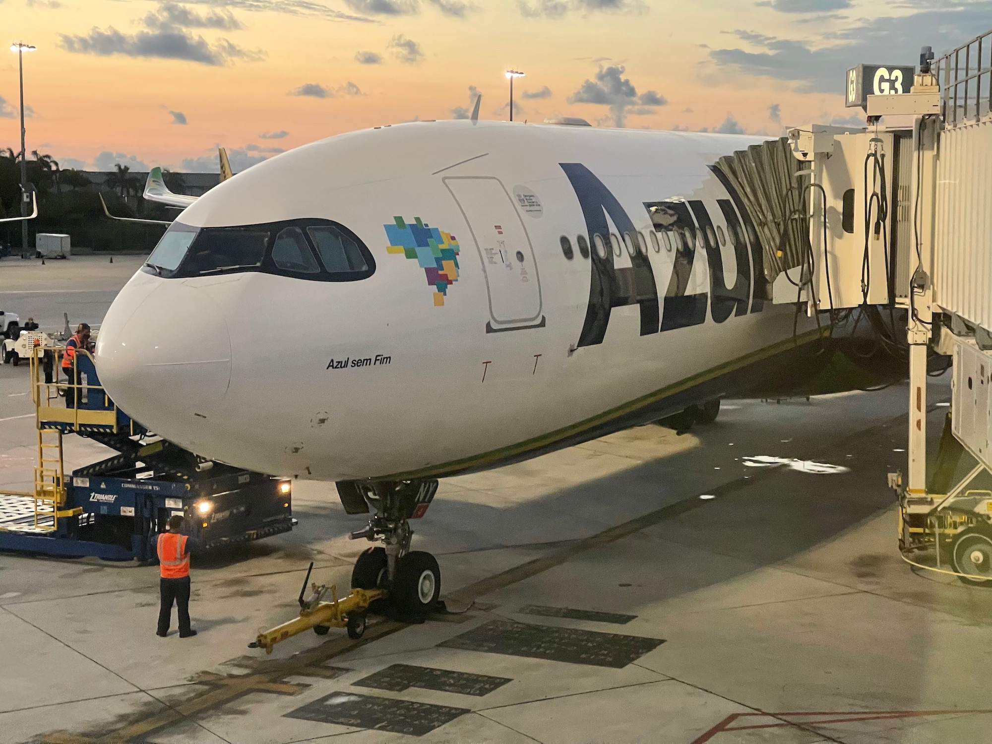 a plane parked at an airport