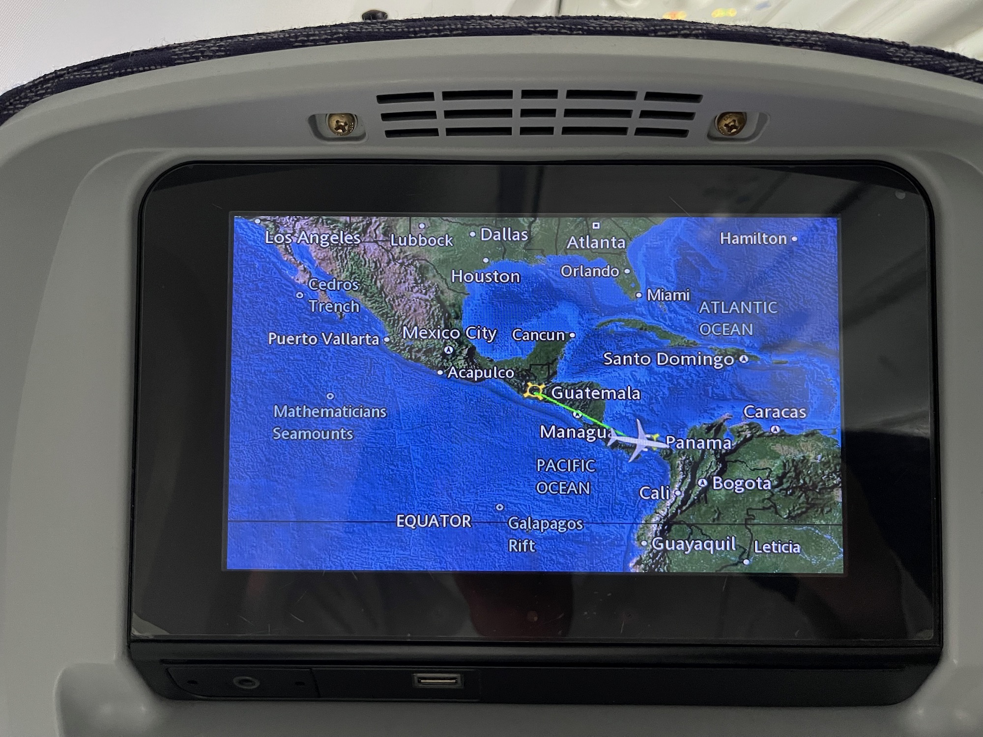 a screen with a map on it