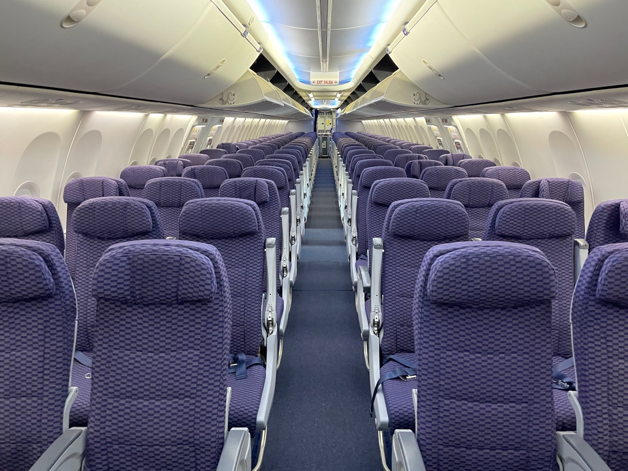 rows of seats in an airplane