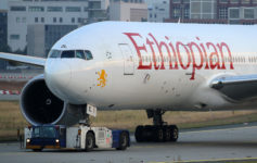 a large airplane on a runway