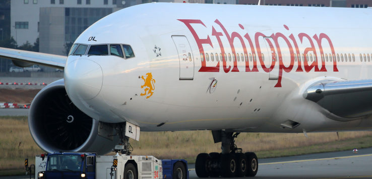 a large airplane on a runway