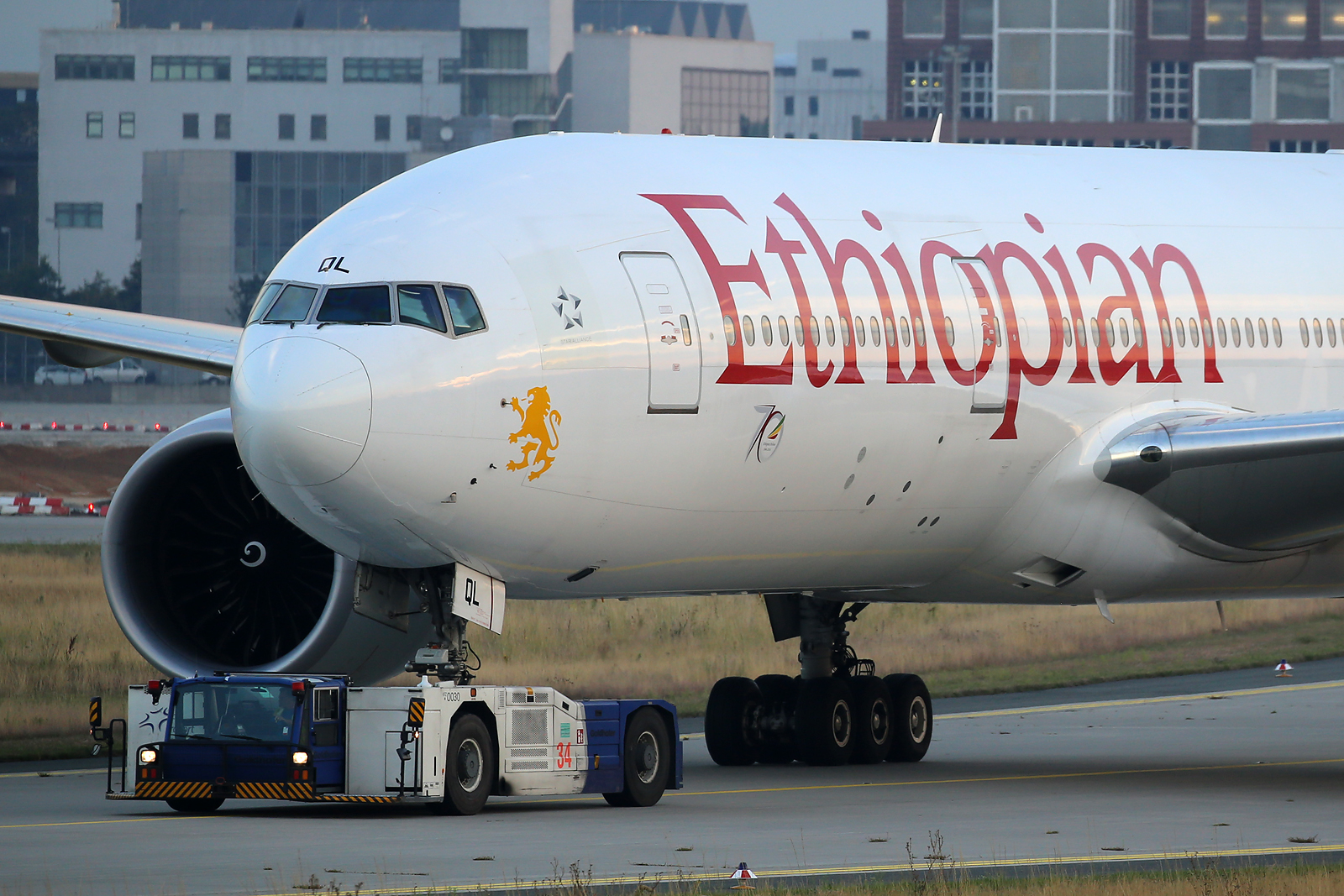 a large airplane on a runway