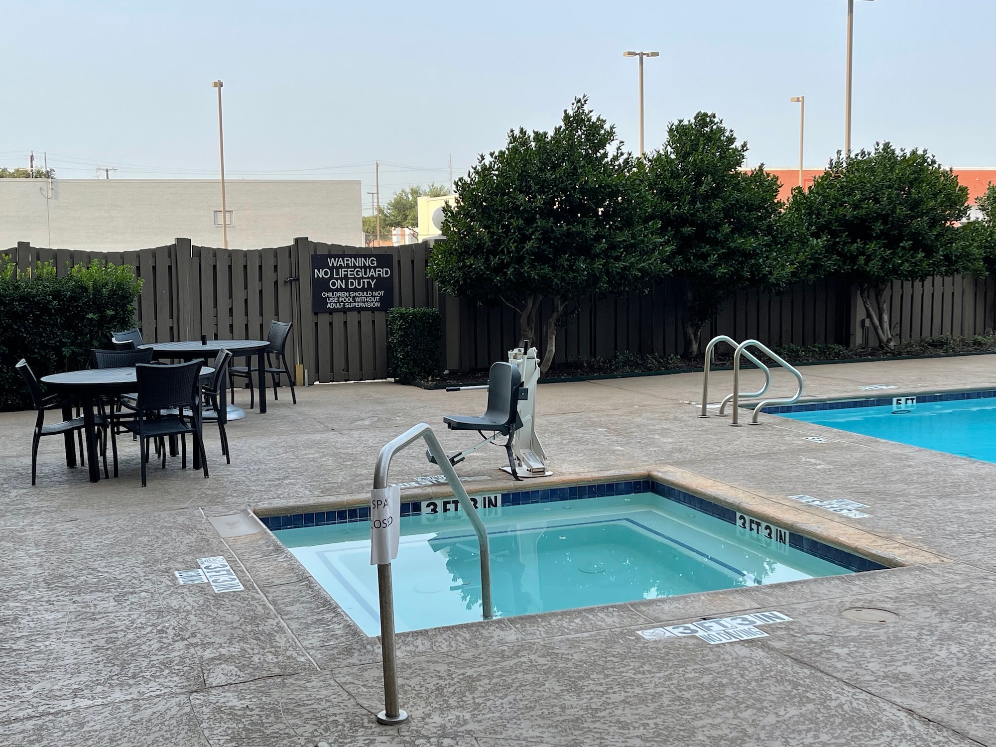 a chair in a pool