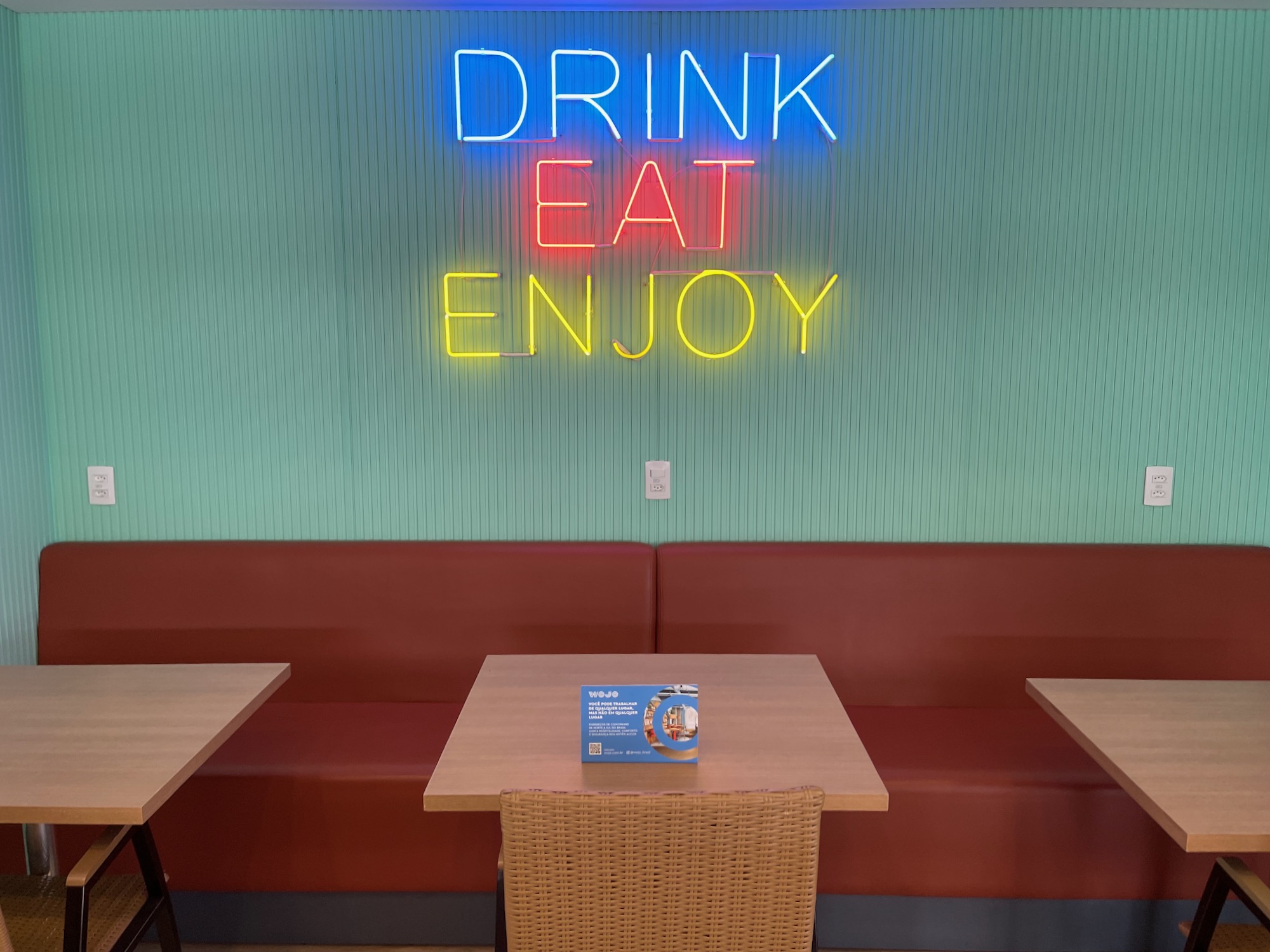 a table and chairs in a restaurant