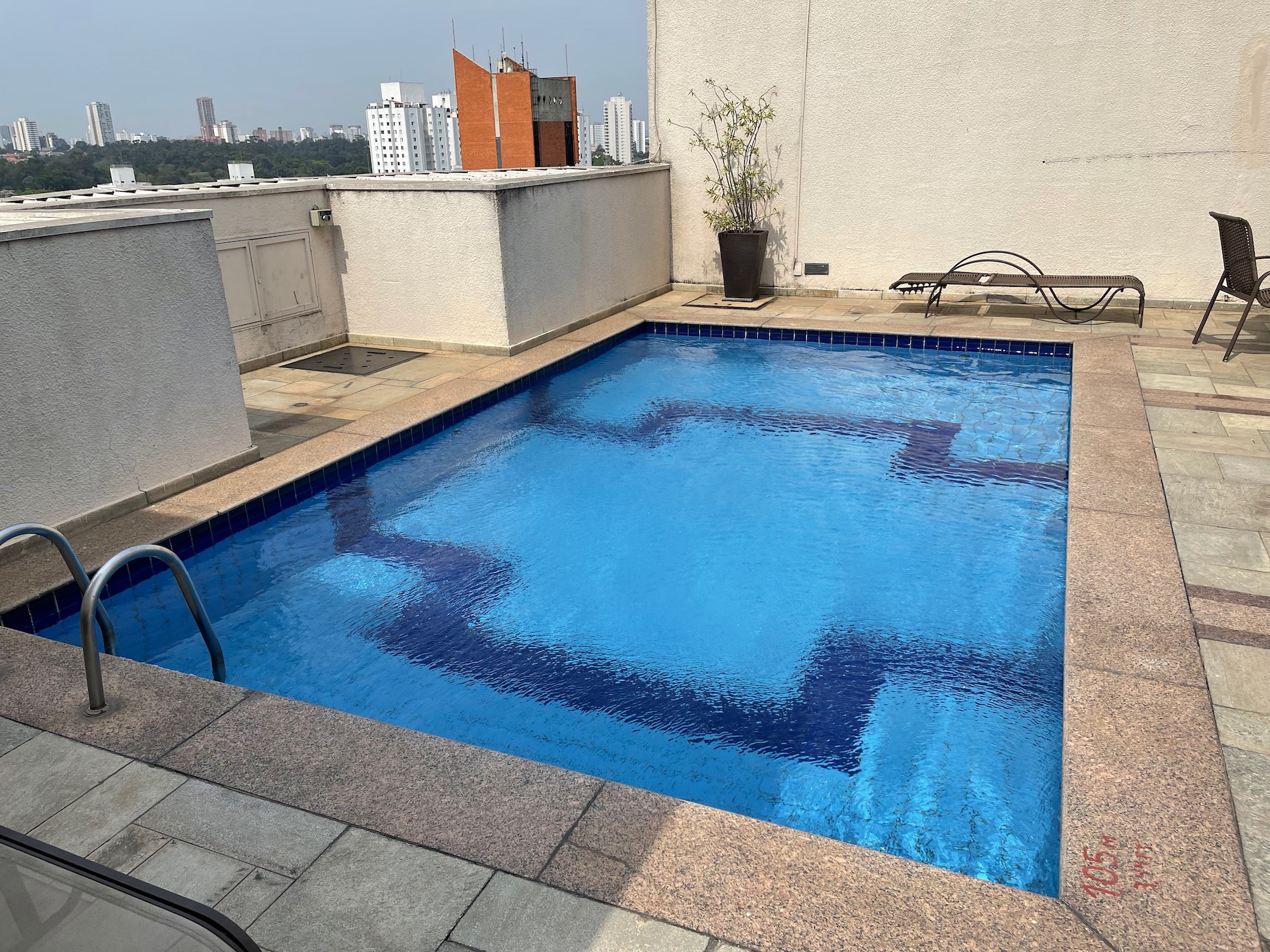 a swimming pool on a rooftop