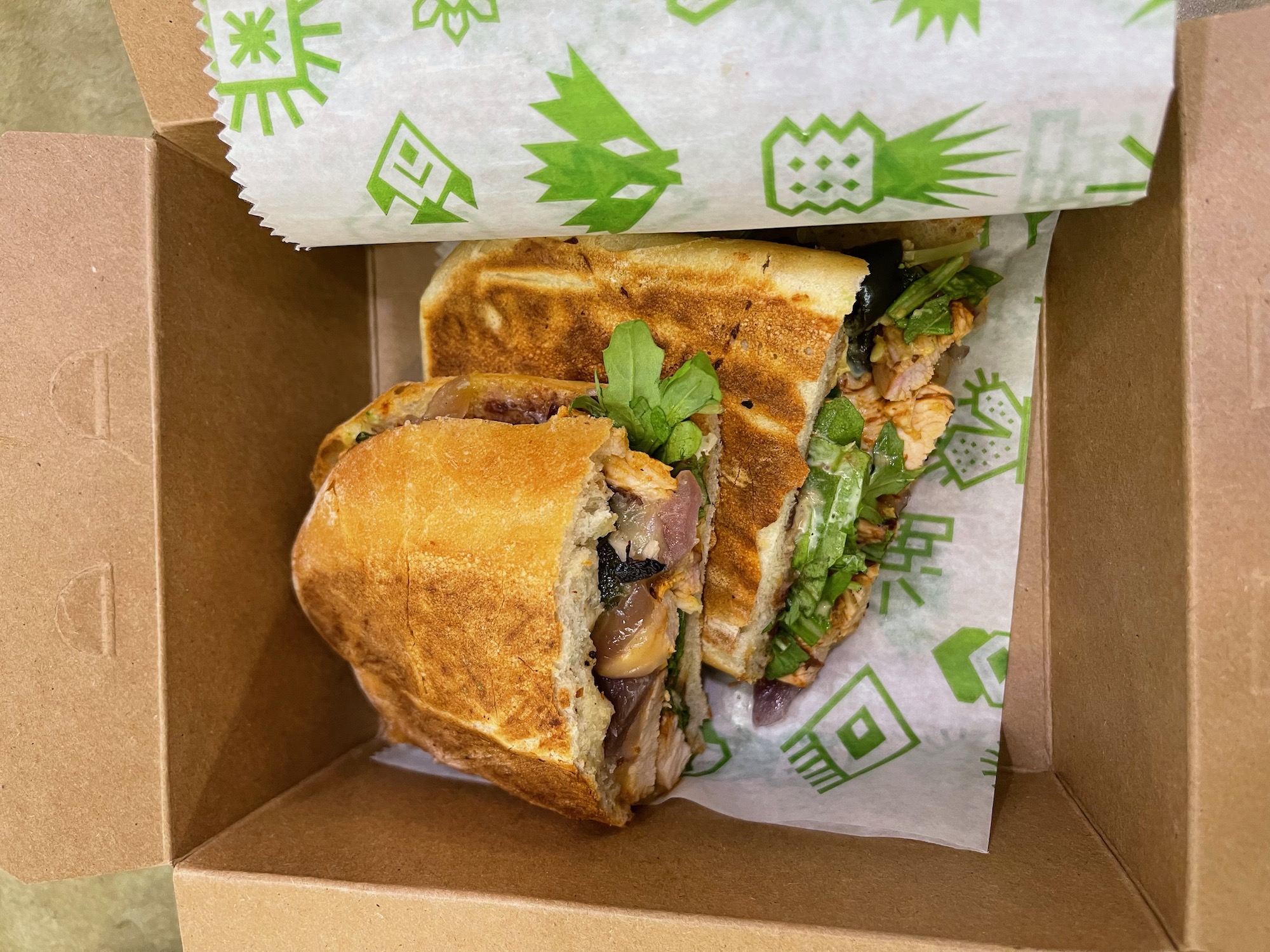 a sandwich in a box