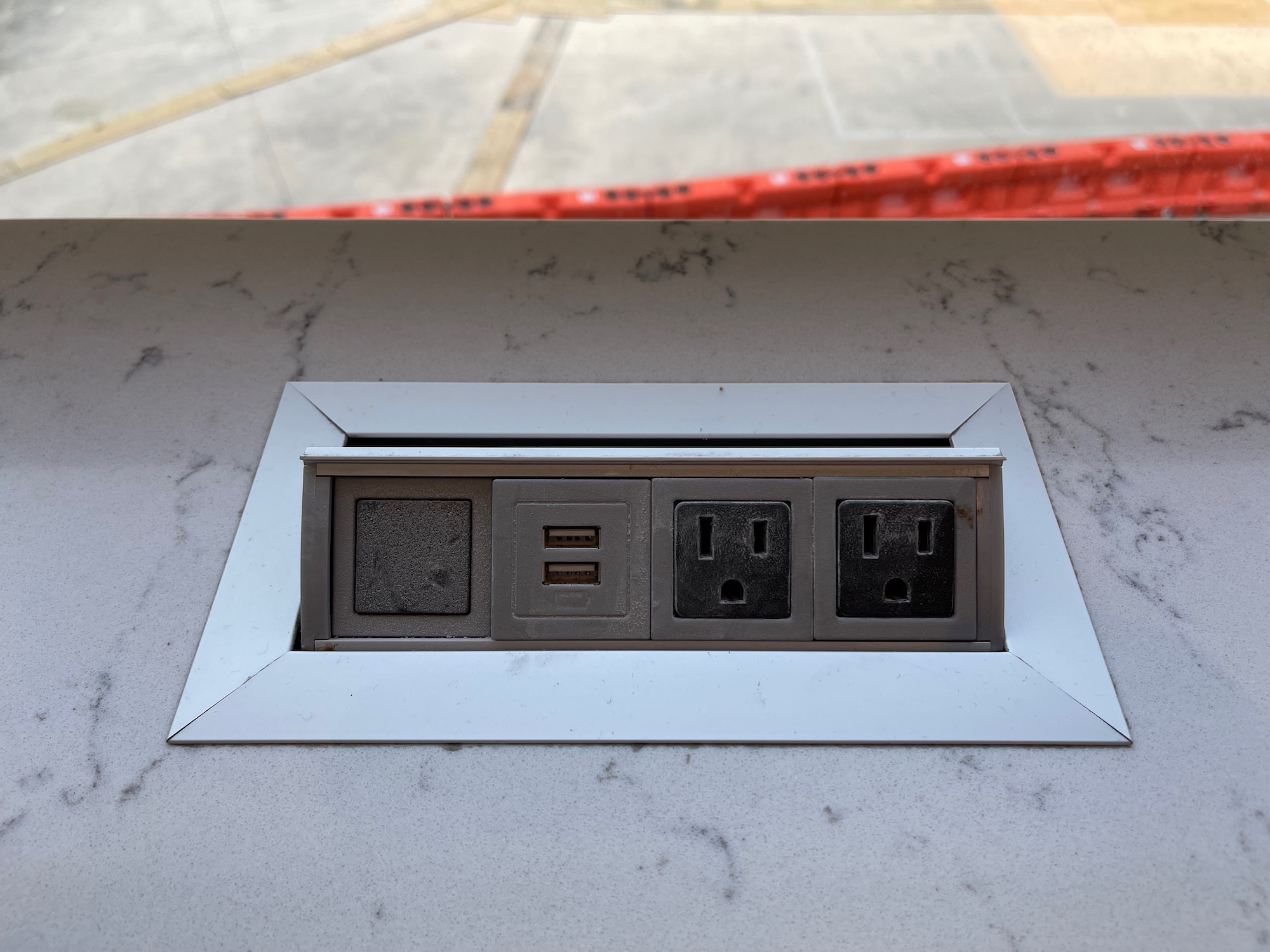 a rectangular outlet with different outlets