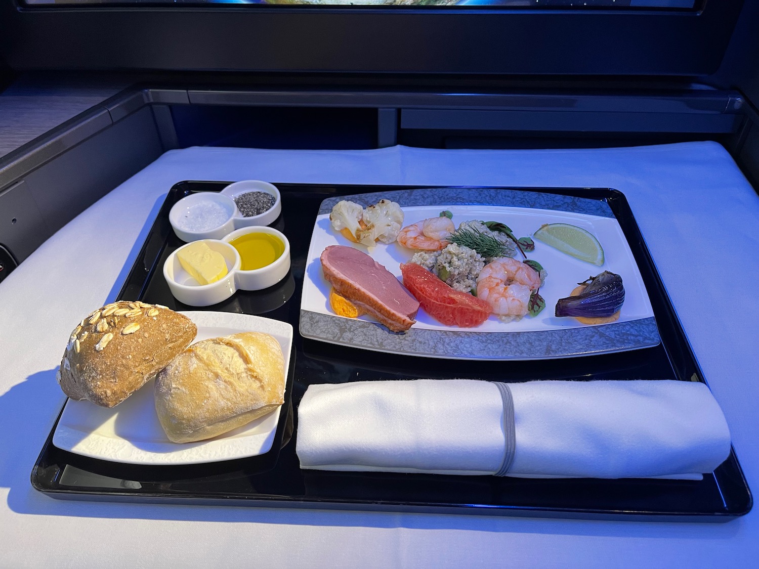 a tray of food on a table