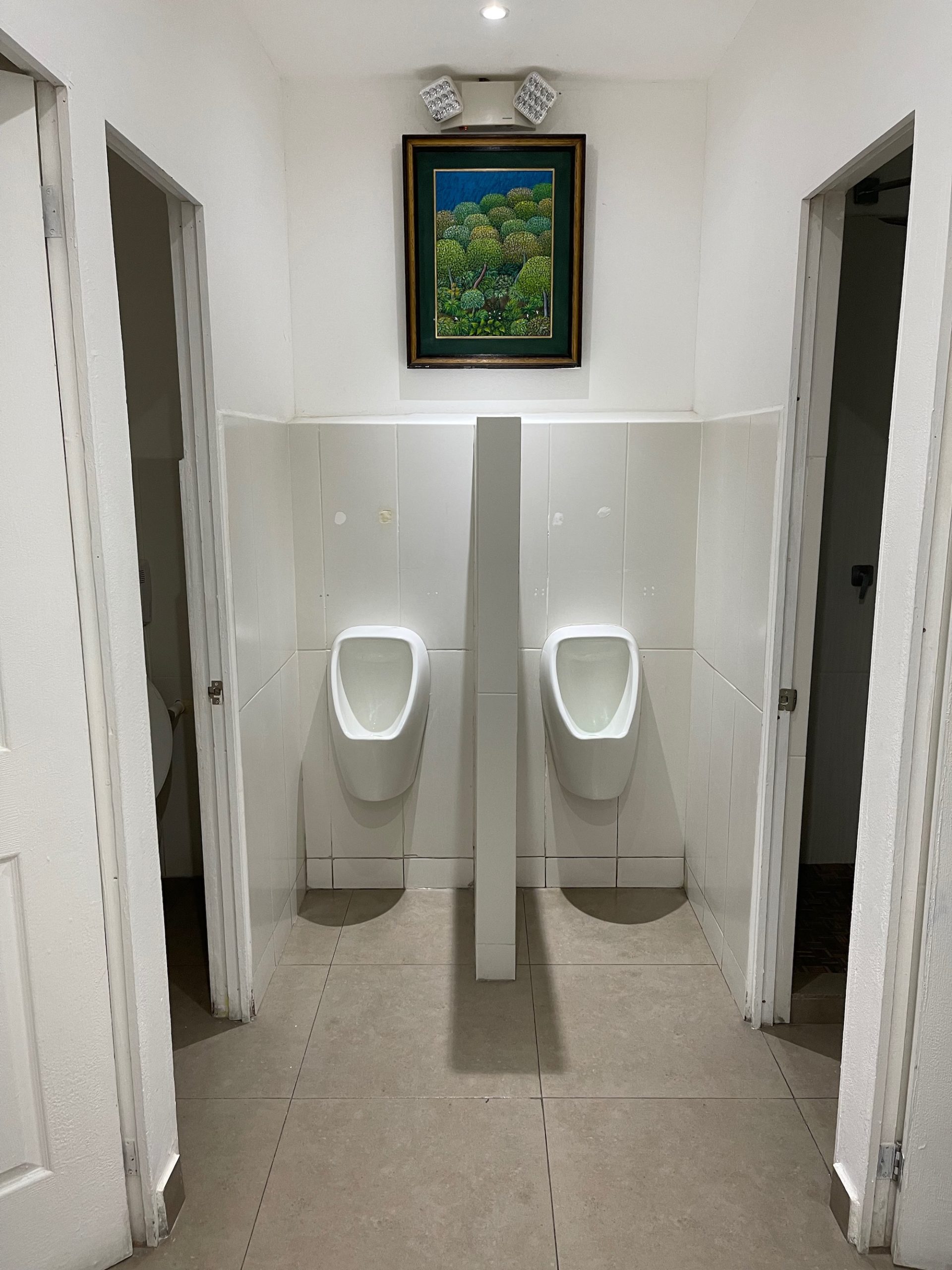 a urinals in a bathroom