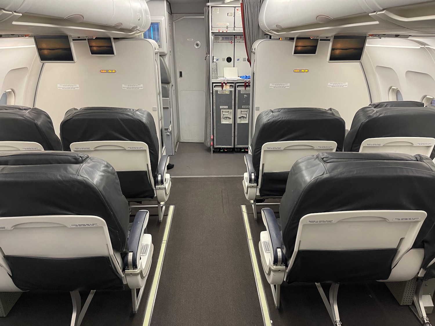 a row of seats in an airplane