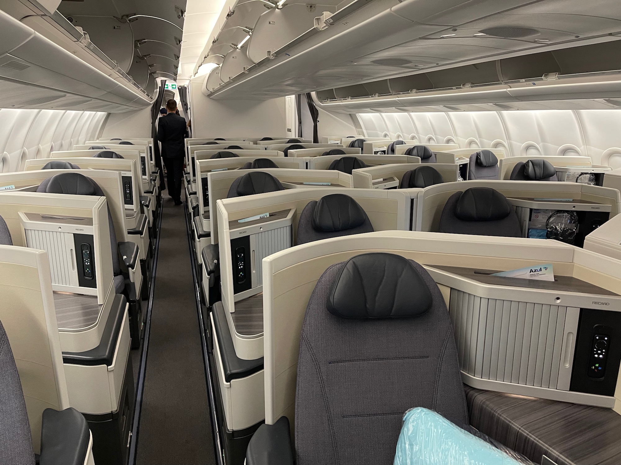 an airplane with rows of seats