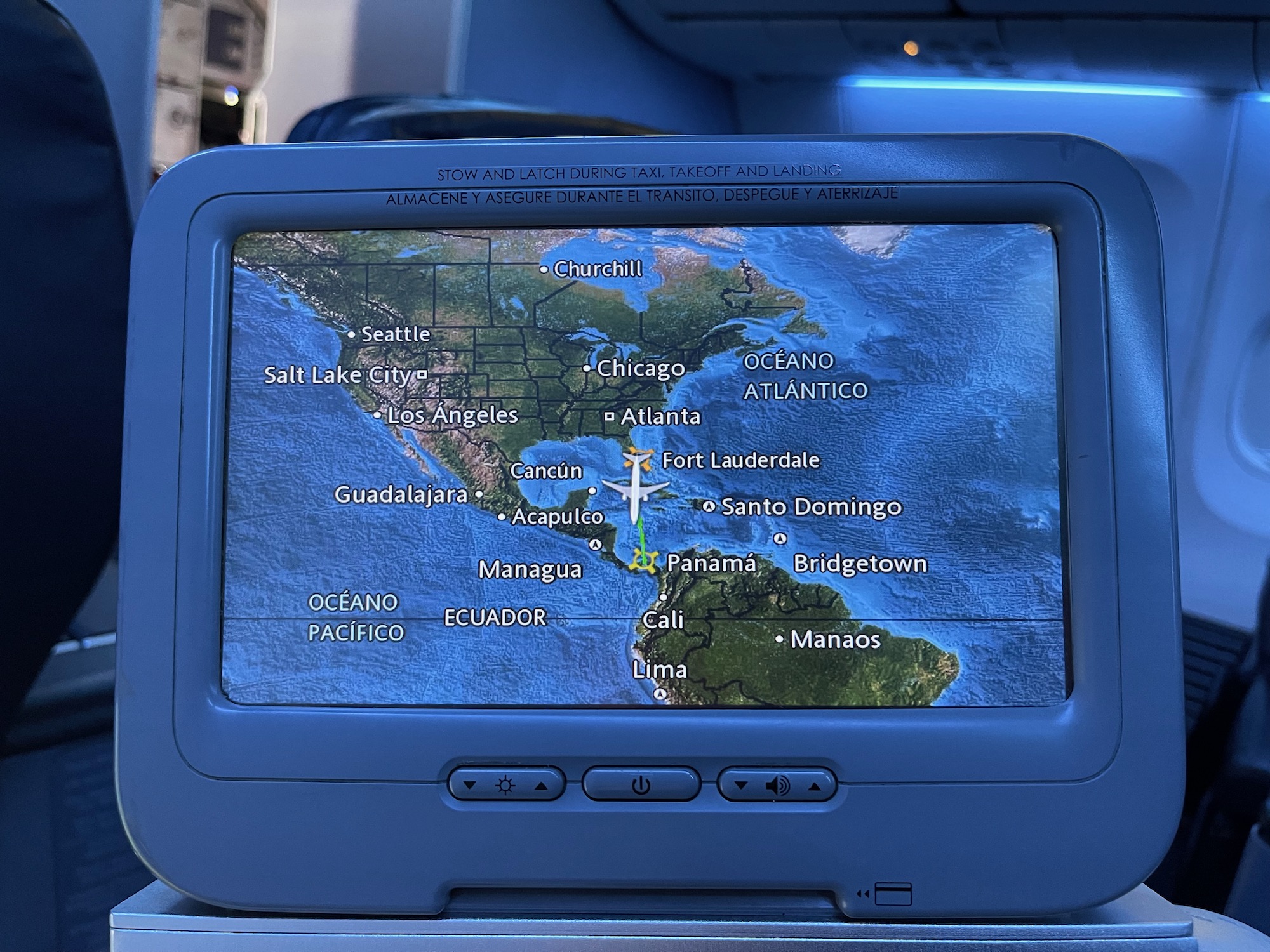 a screen with a map on it