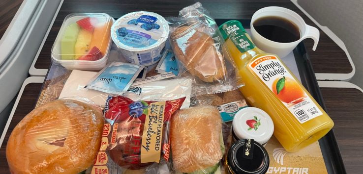 a tray of food on a table