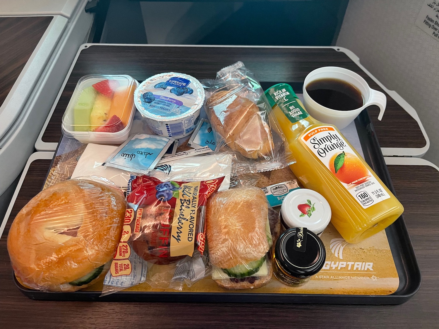 a tray of food on a table