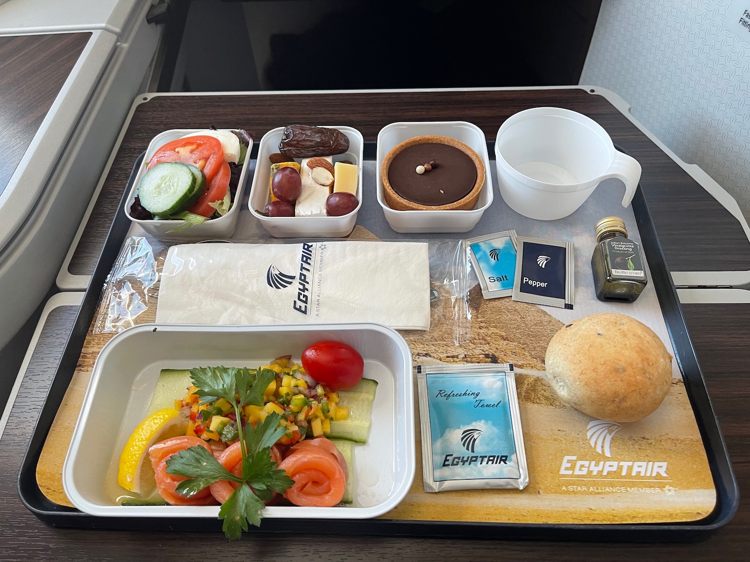 a tray of food on a table