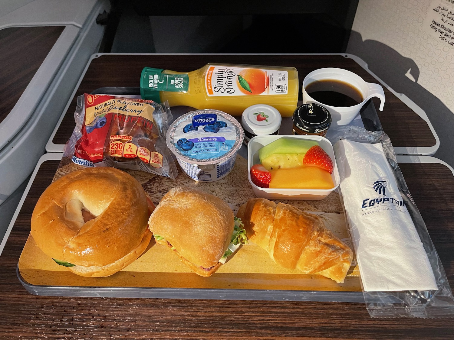 a tray of food on a table