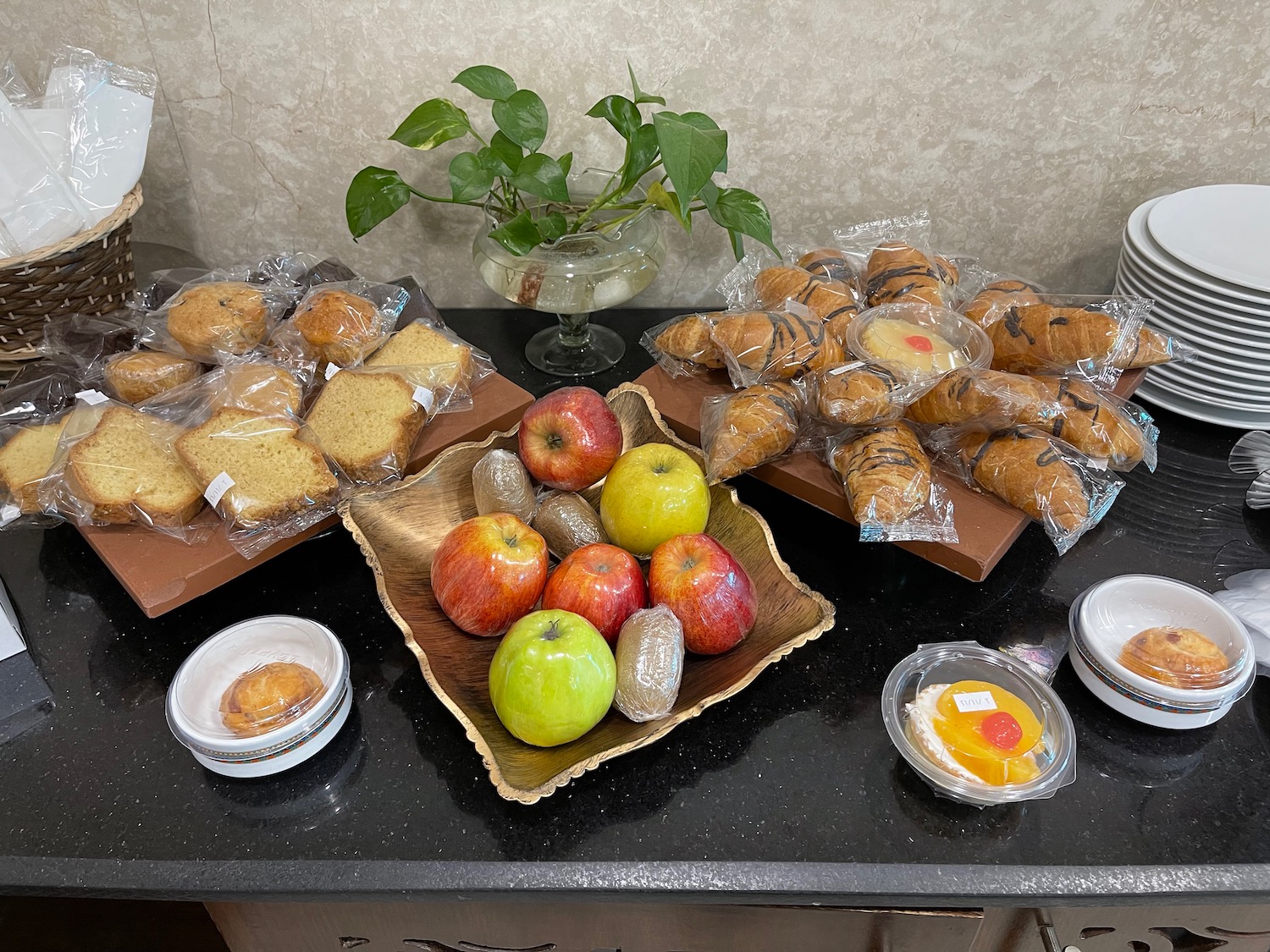 a table with food on it