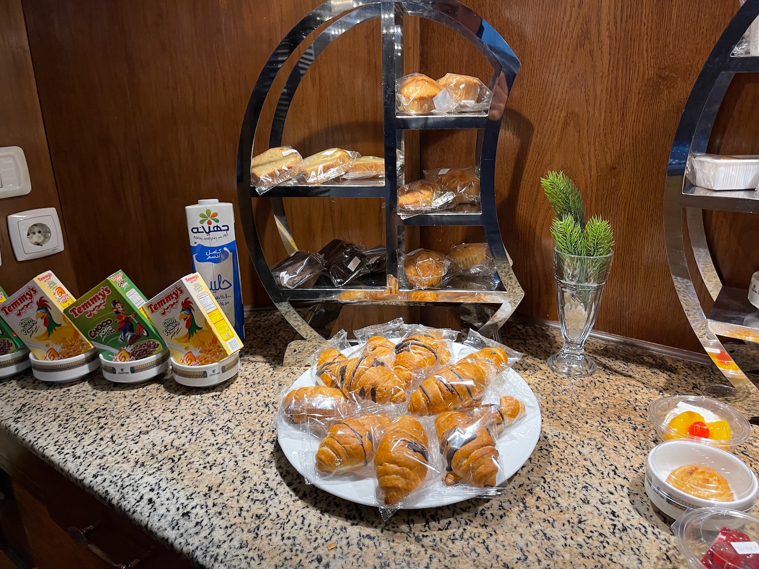 a plate of pastries on a counter