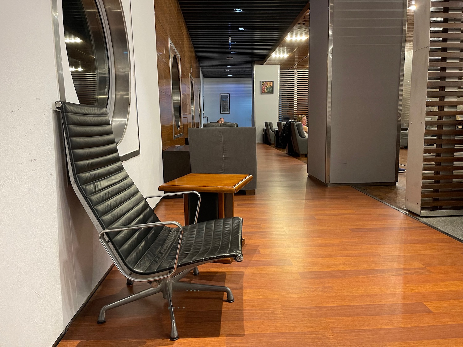 a chair and table in a room