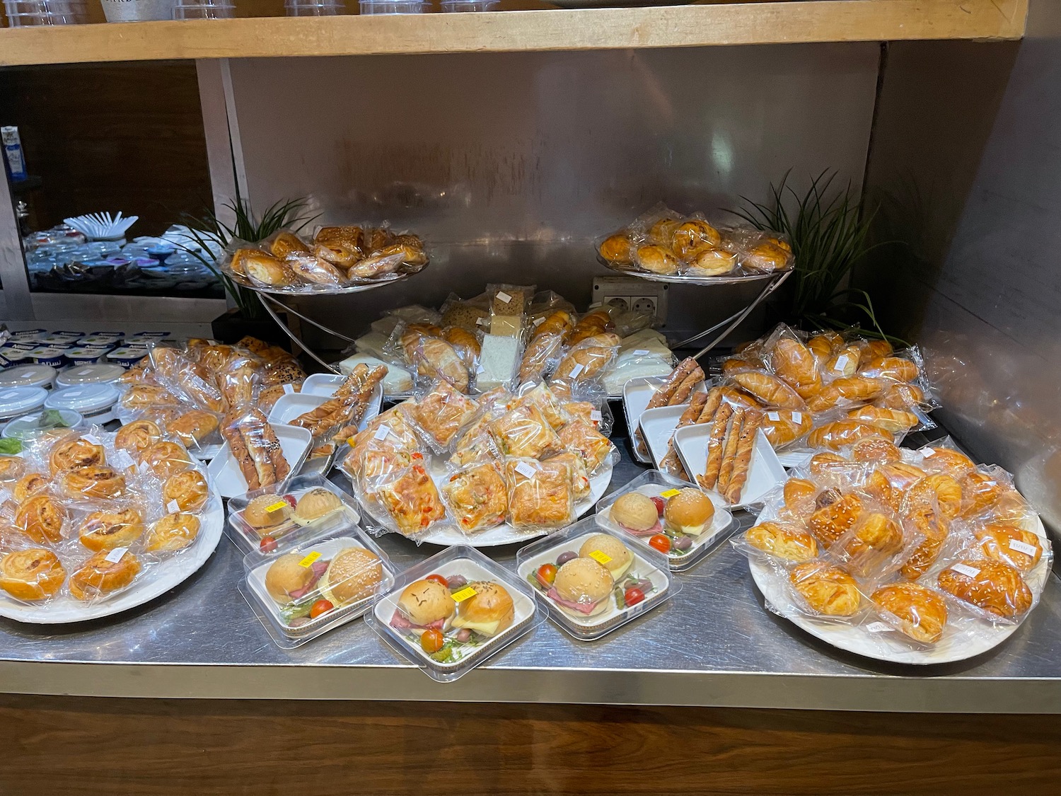 a tray of food on a shelf