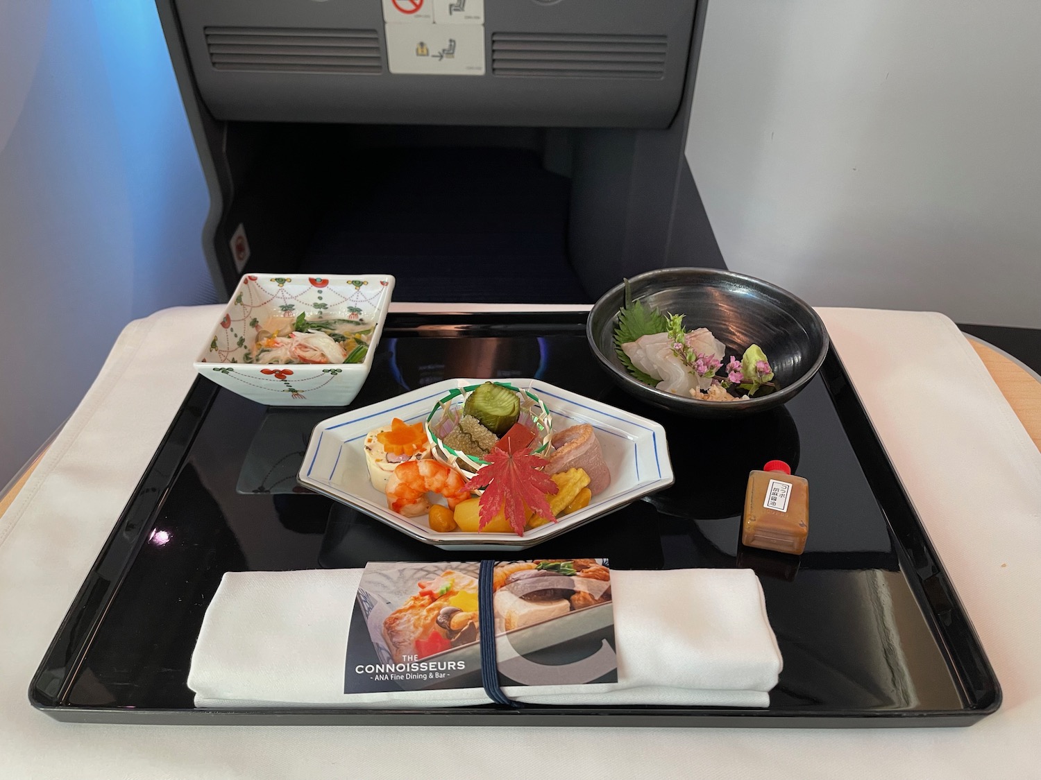 a tray with food on it