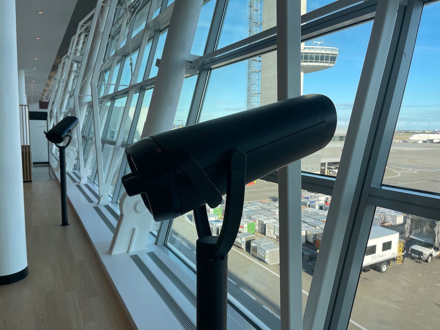 a telescope in a window