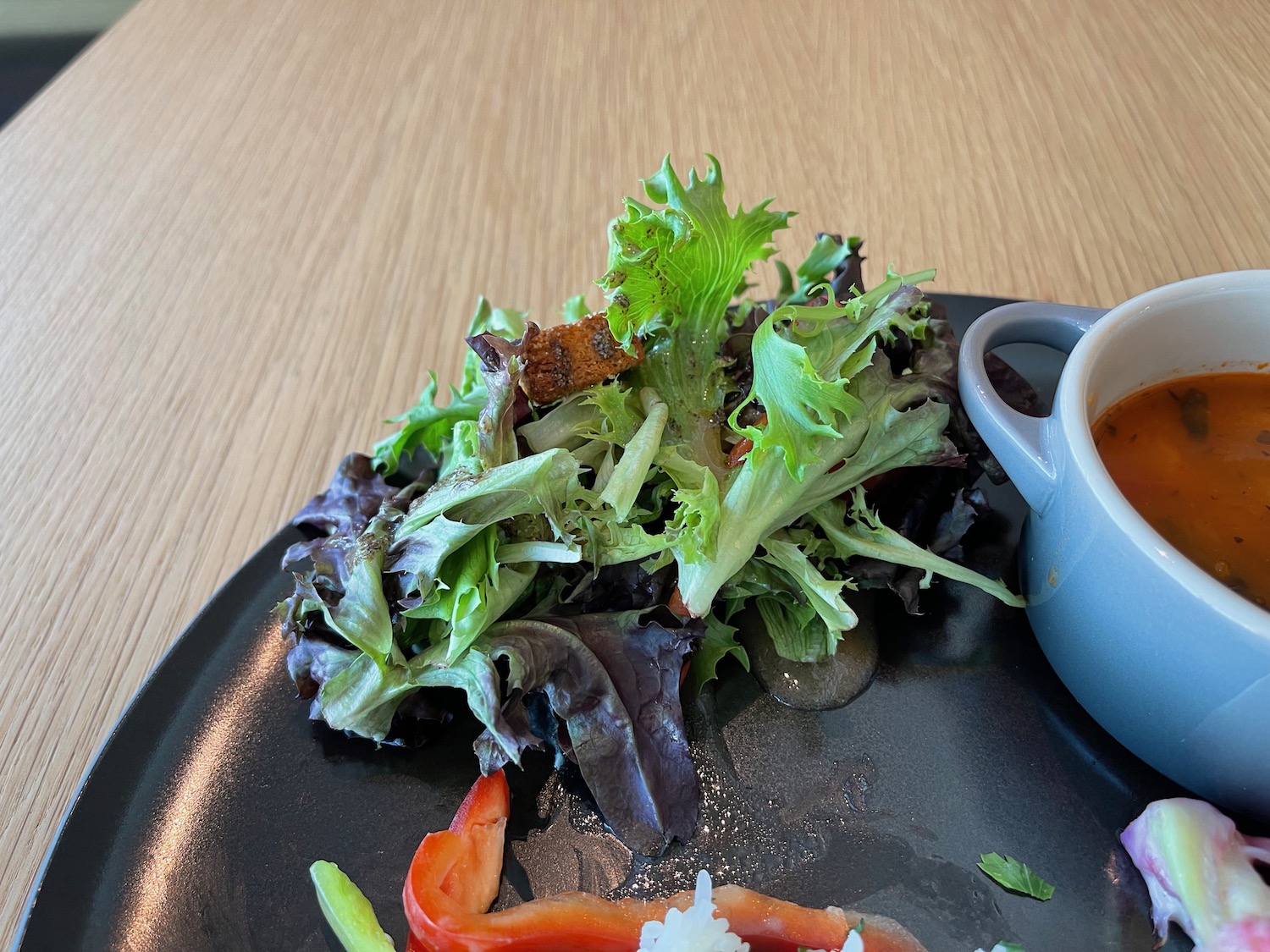 a plate of food on a table