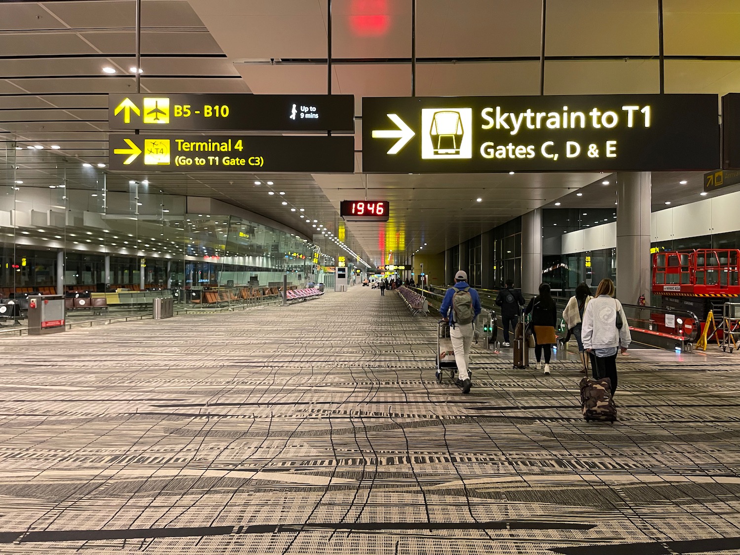 people walking in an airport