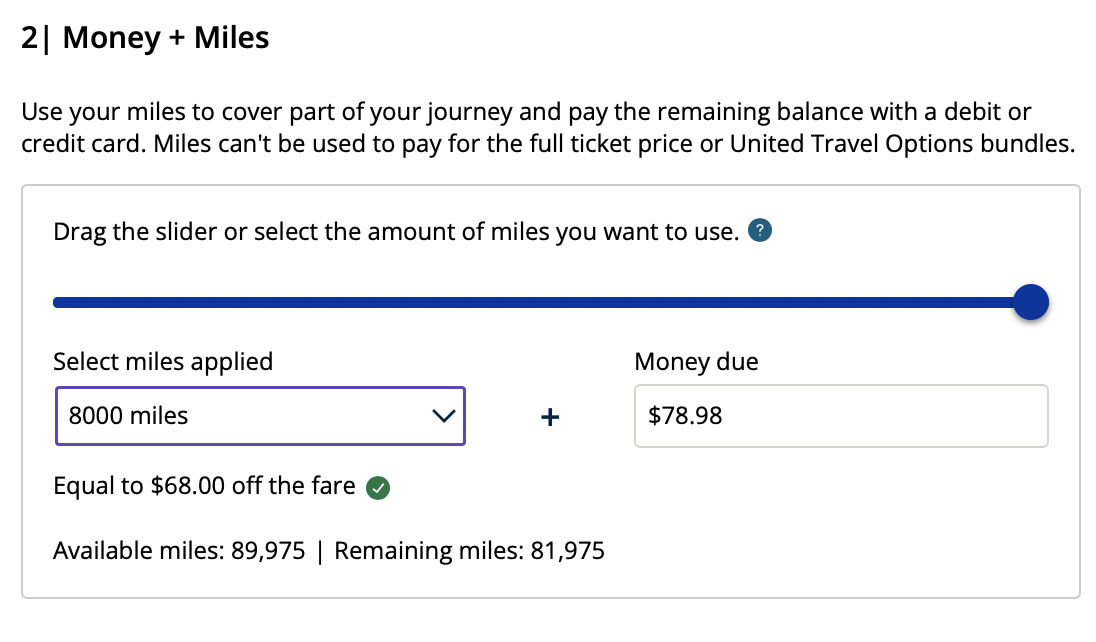 Money + Miles  United Airlines