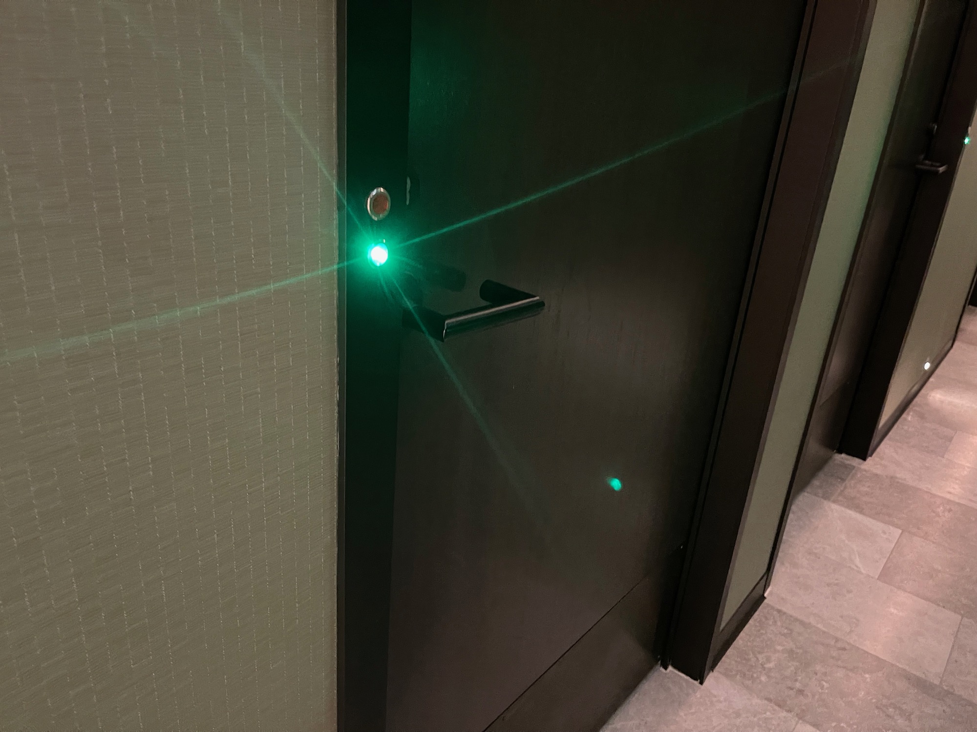 a green light on a door