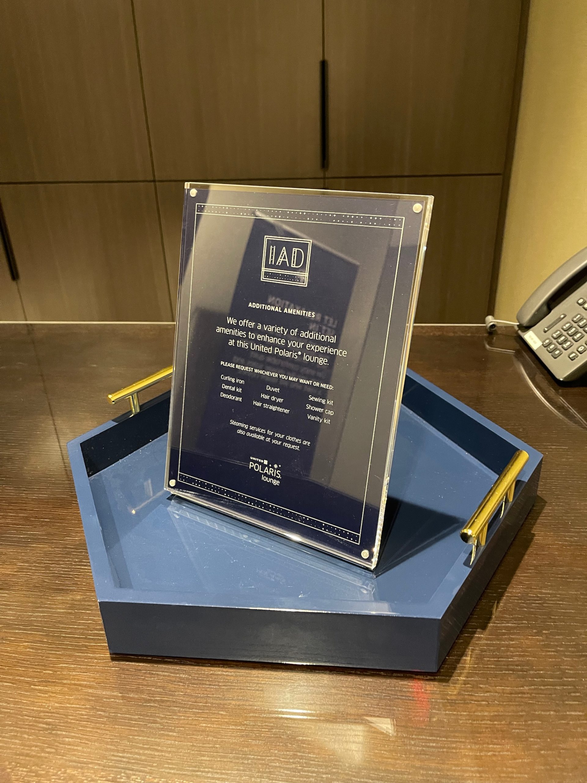 a tray with a plaque on it