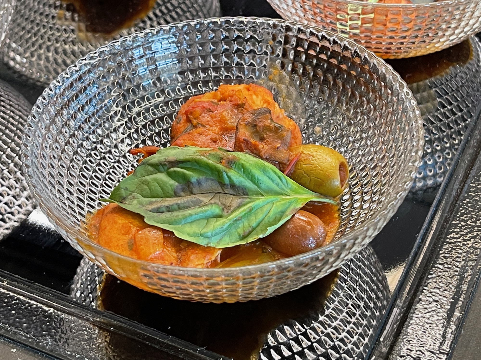 a bowl of food on a stove