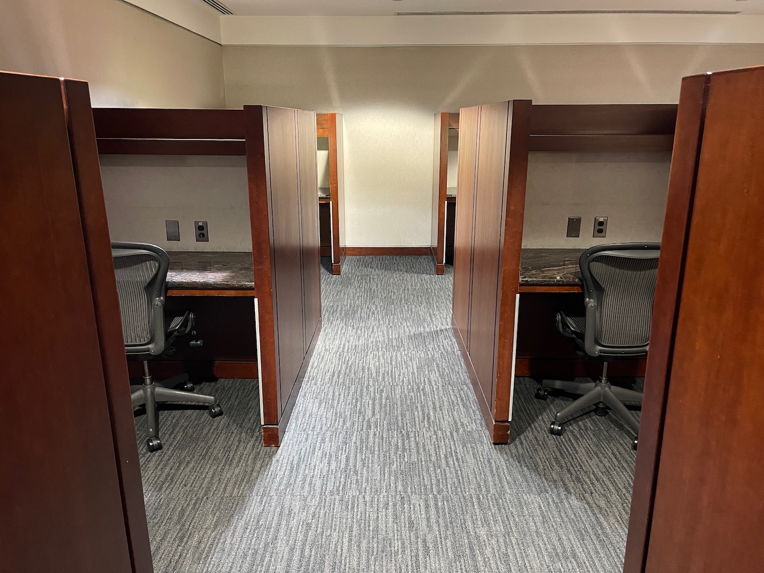 a room with desks and chairs