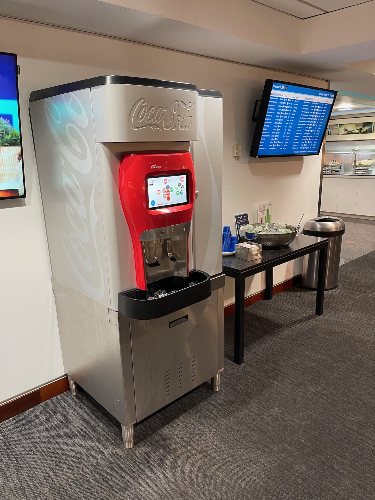 a soda machine in a room