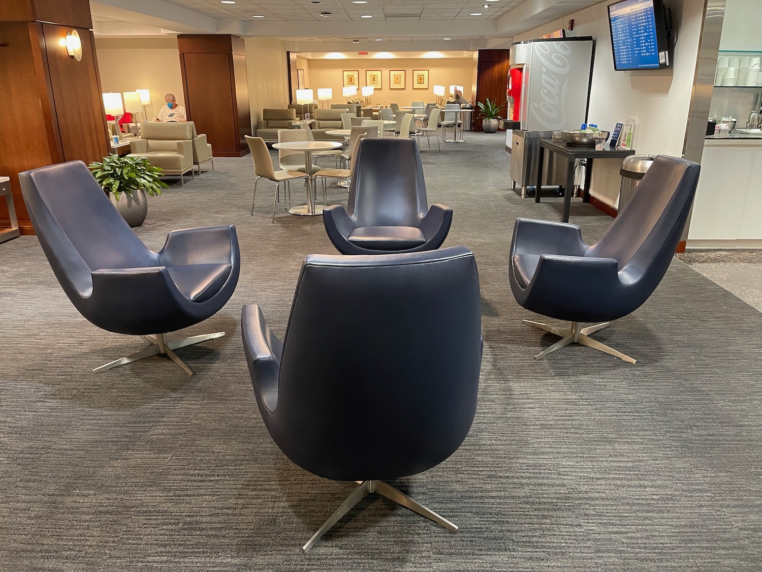 a group of chairs in a room