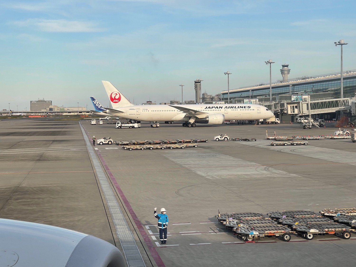 a large white airplane on a runway