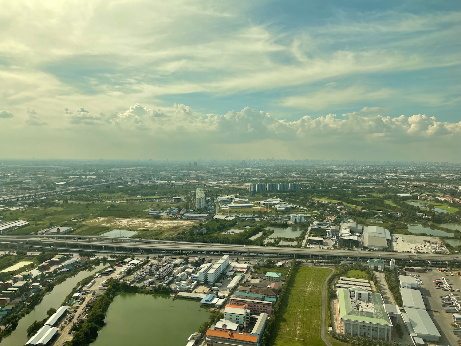 a city with roads and buildings