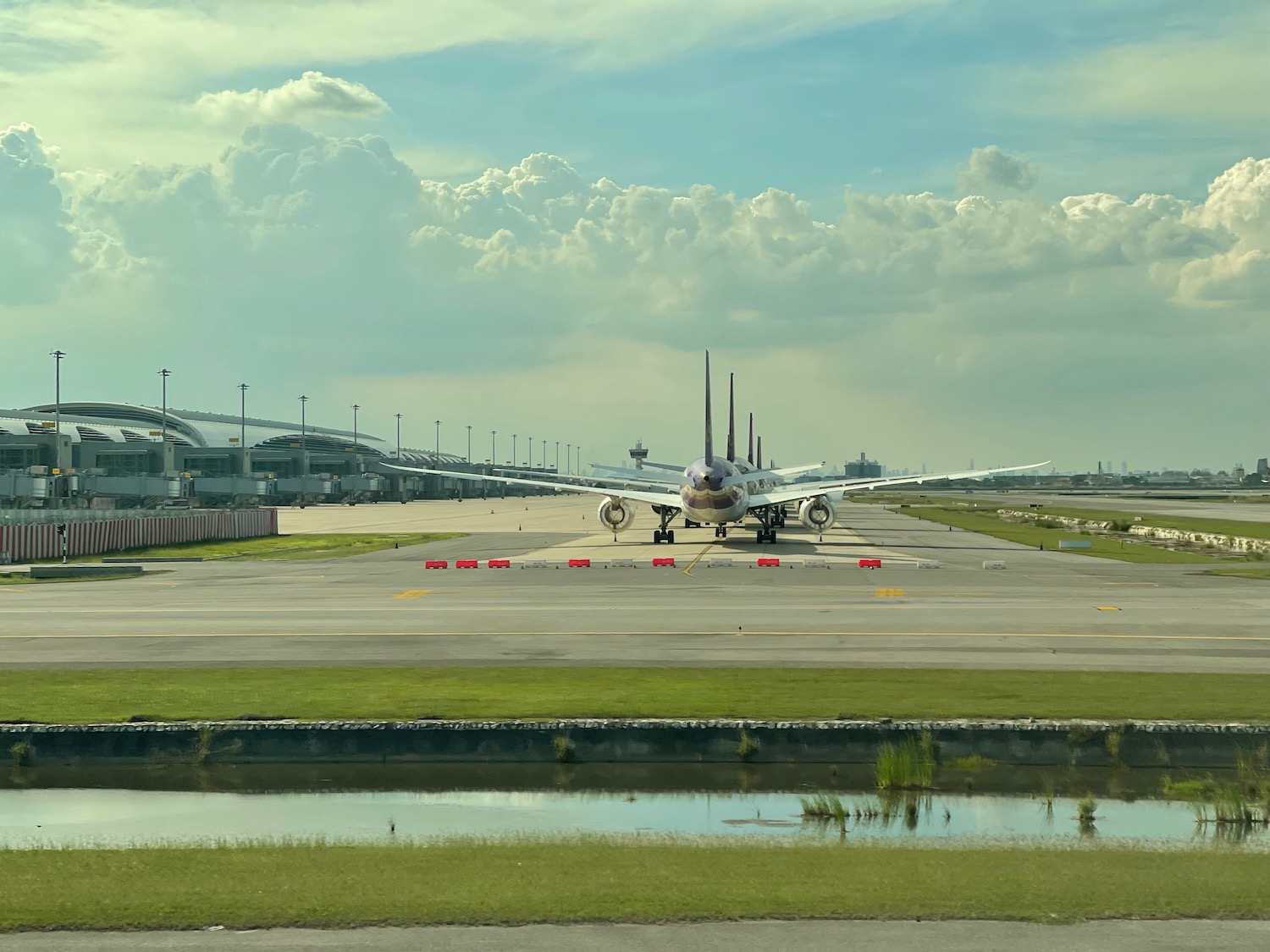 an airplane on a runway