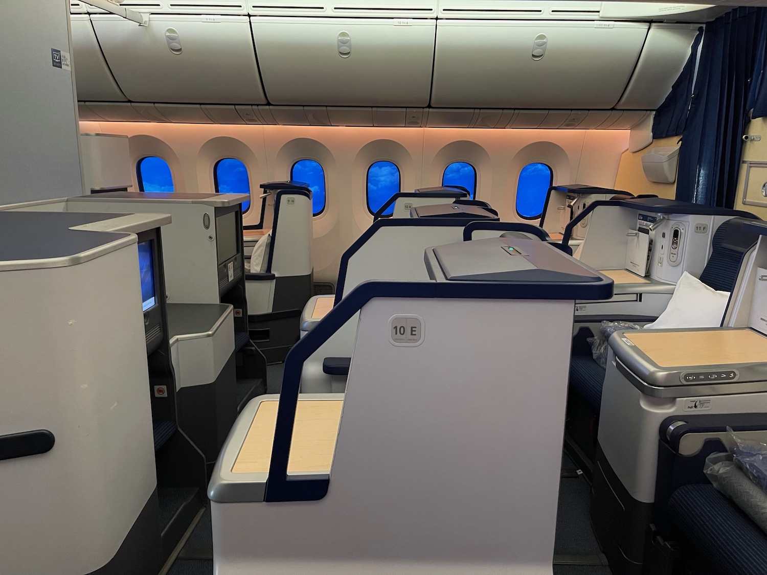 an airplane with seats and windows