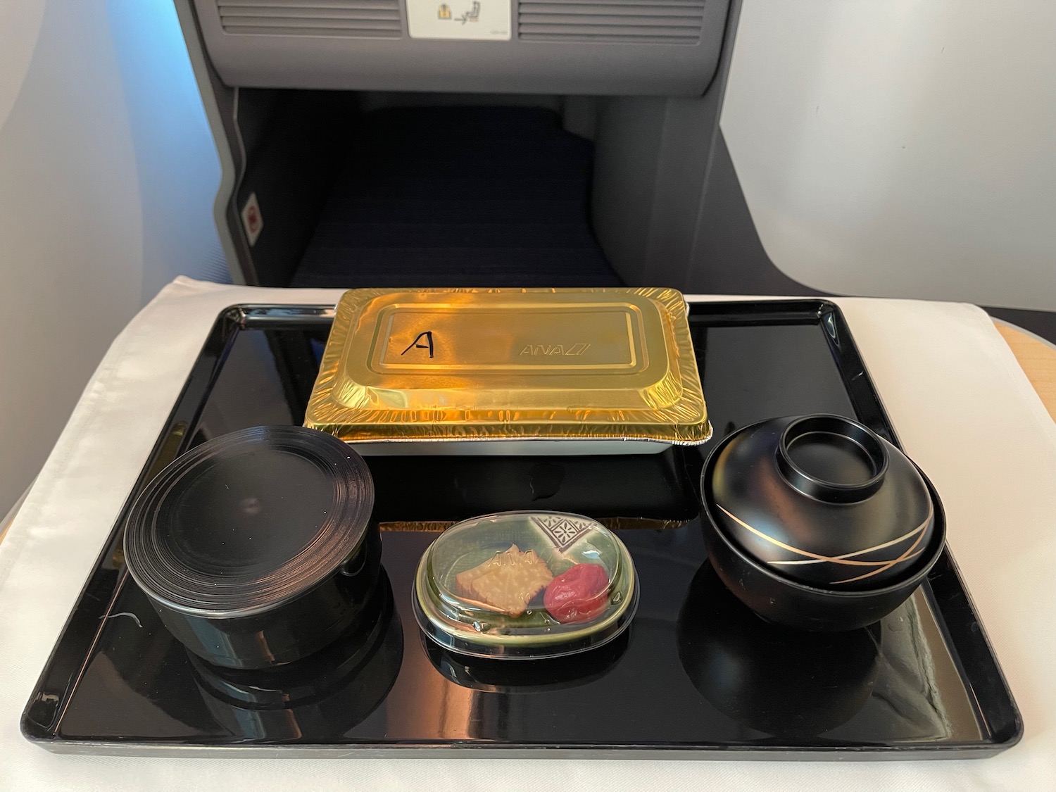 a tray with food on it