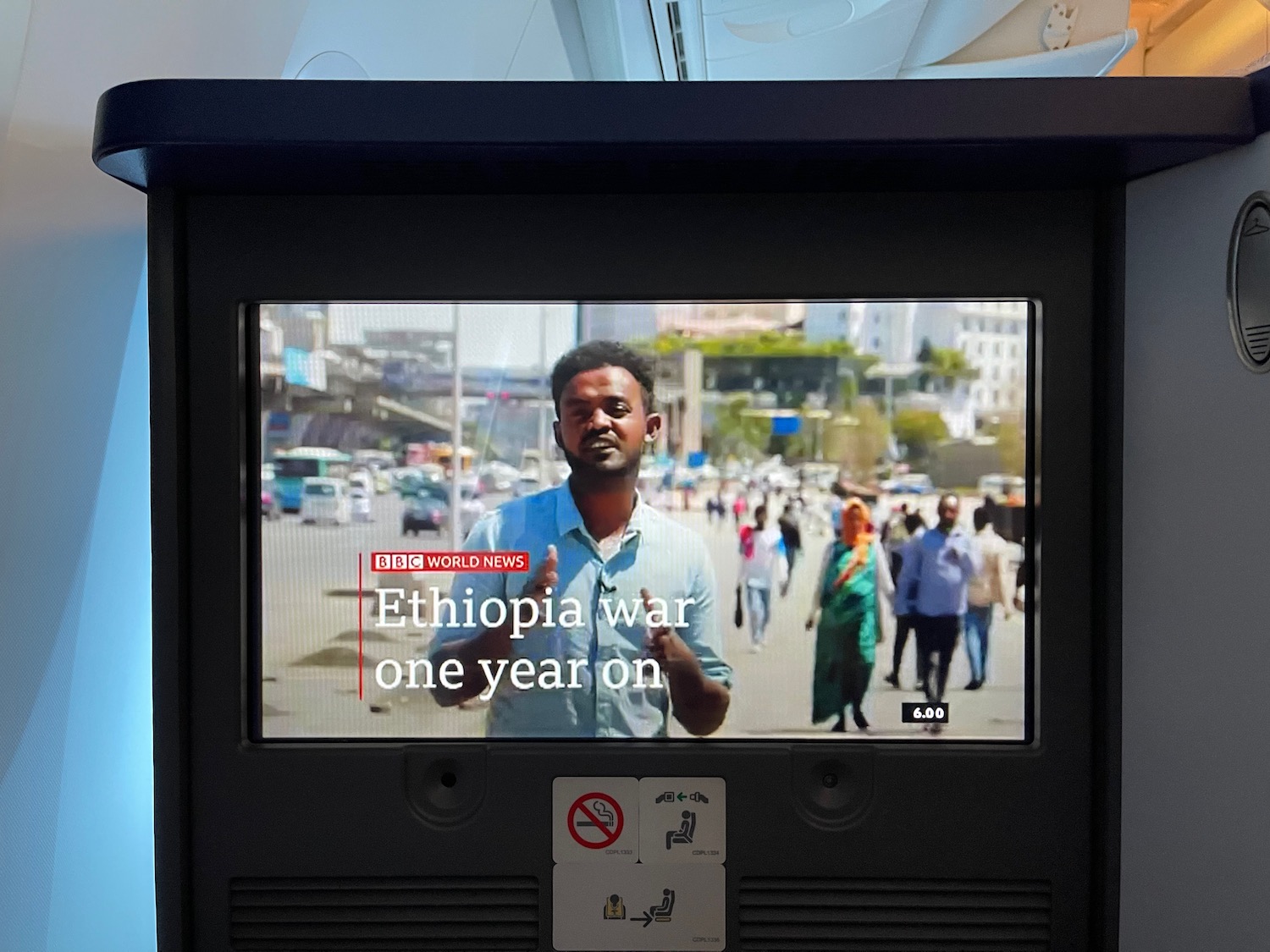 a screen with a man on it