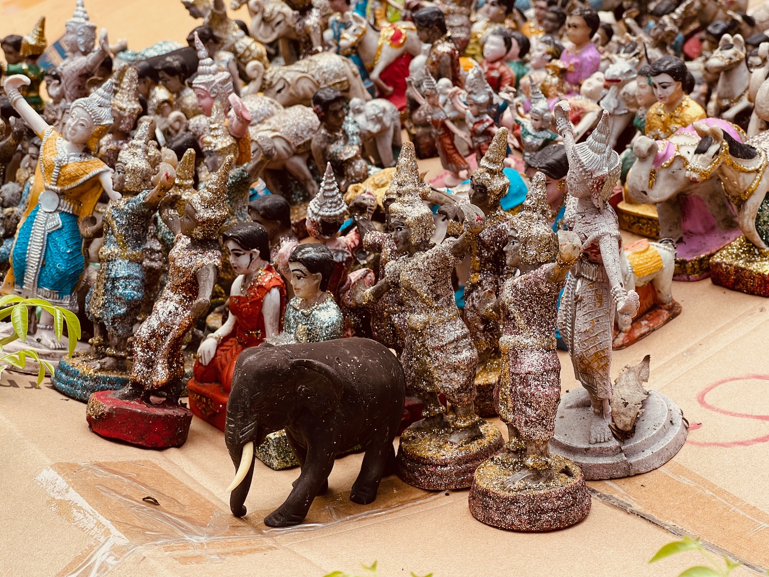 a group of small statues